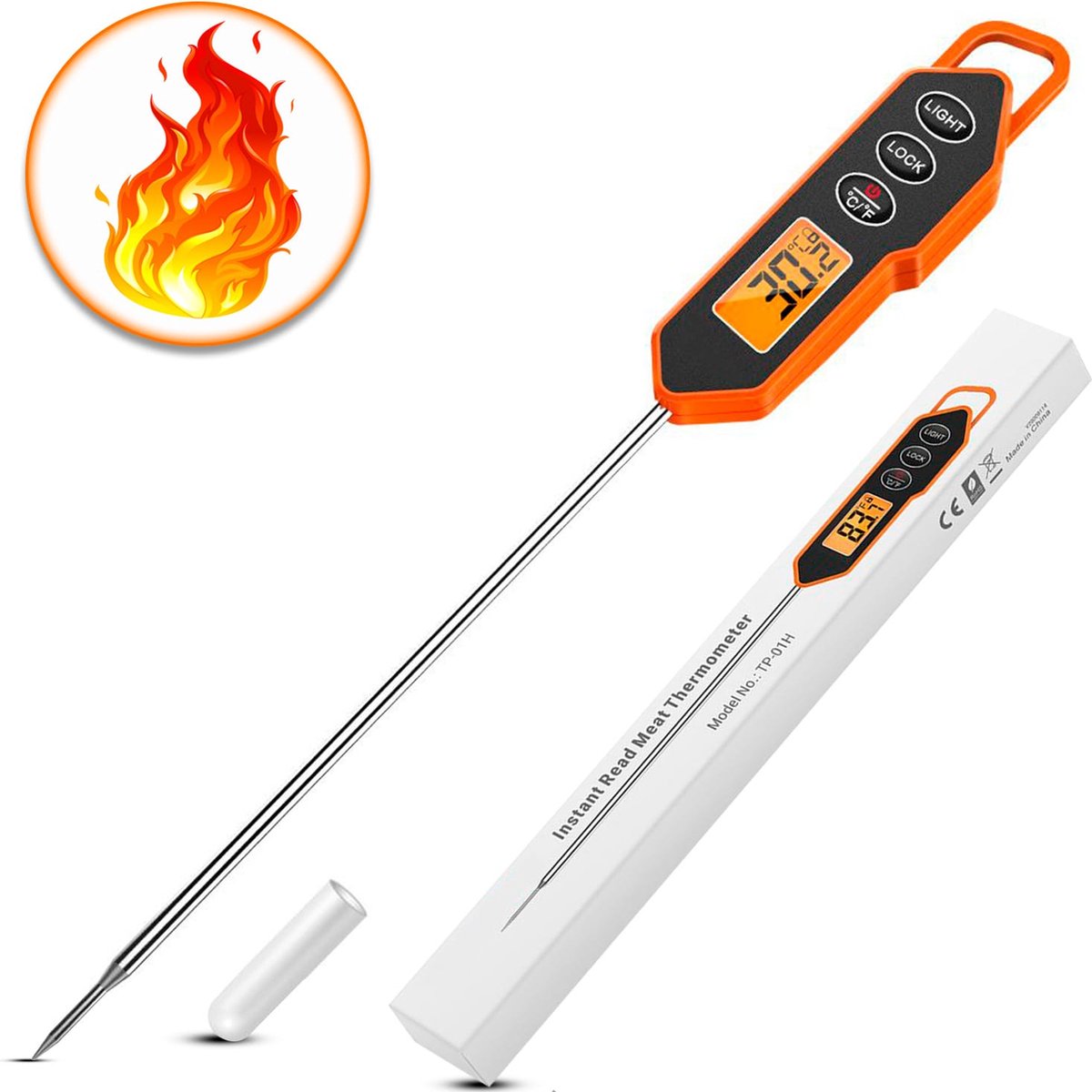 KIANOF® Vleesthermometer - BBQ thermometer - Digitale thermometer - BBQ accesoires – Oventhermometer - Voedselthermometer - Keukenthermometer - KIANOF®