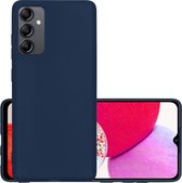 Hoes Geschikt voor Samsung A14 Hoesje Cover Siliconen Back Case Hoes - Donkerblauw