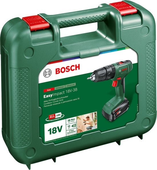Perceuse à percussion sans fil Bosch EasyImpact 18V-38 - Avec batterie 18 V (2,0 Ah) et chargeur