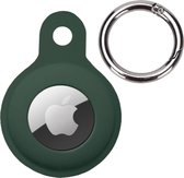 Hoesje Geschikt voor Apple AirTag Hoesje Case Hoesje Geschikt voor Apple AirTag Sleutelhanger Siliconen Hoes - Donkergroen