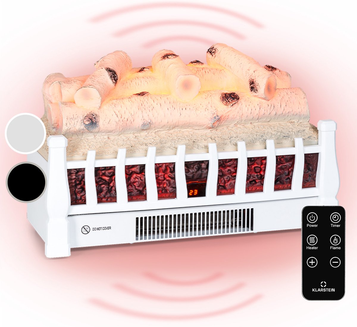 Klarstein Kamini Fxl 2G Elektrische Haard - Inzethaard Voor Haard Eklarstein Kamini Fxl 2G Elektrische Haard - Sfeerhaard - Inzethaard - 2 Warmtestanden - Temperatuur: 15 - 30 °C - Timer - Ingebouwde Ventilator - Led 3D-Vlammenillusie - Wit