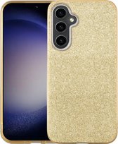 Hoesje Geschikt Voor Samsung Galaxy S23 plus hoesje Glitter TPU backcover – Goud