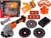 DIY 13-delige tool gereedschap set met werkende slijptol - Speelgoed gereedschap - Jongens en meisjes - Vanaf 3 jaar