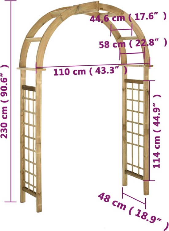 vidaXL - Tuinboog - geïmpregneerd - grenenhout - groen
