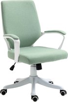 Vinsetto Chaise de bureau chaise pivotante réglable en hauteur rembourrage épais polyester beige + blanc 921-536