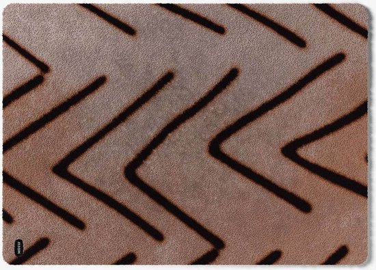 Mótif Flèche Naturel - Beige wasbare deurmat met retro patroon 60 cm x ...