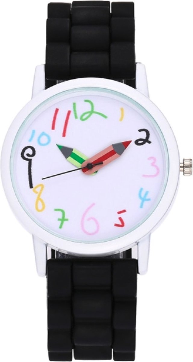 Hidzo Horloge Potlood - Ø 39 mm - Zwart - Siliconen
