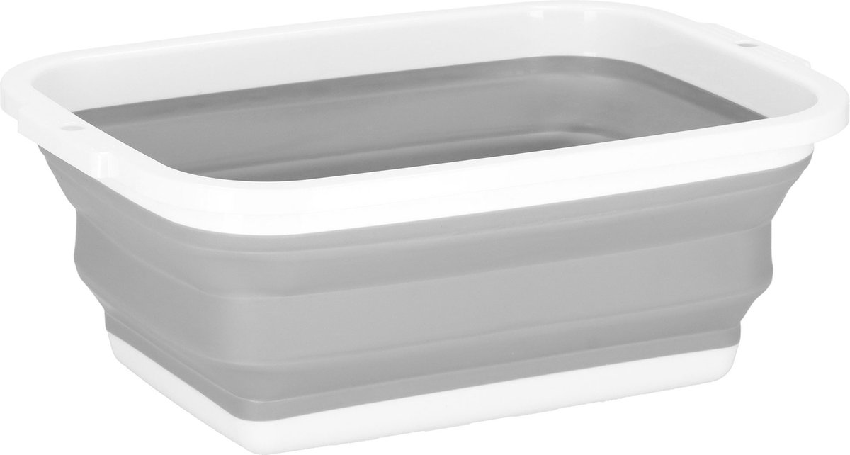 Springos Wasmand - Opvouwbare Wasmand - 8.5L - Grijs/Wit