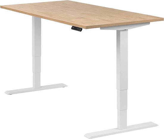 Tidyard Bureau/computertafel met U-vormige poten, verhoogde achterwand, voor woonkamer, studeerkamer, kantoor, werkruimte wit, 90x60x88 cm
