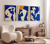 Matisse Poster Set - 3 stuks - 30x40 cm - Nu Bleu - Abstracte Kunst - Vintage - Wanddecoratie - Muurdecoratie