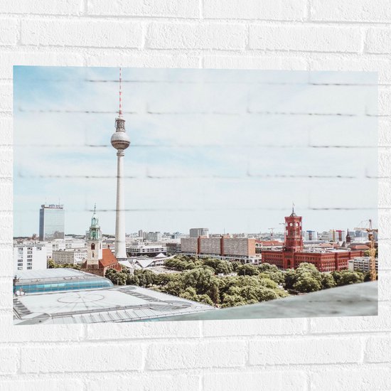 Muursticker - Duitse Stad met Mooie Gebouwen - 80x60 cm Foto op Muursticker