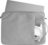 Coverzs Luxe Laptoptas - Laptophoes 15.6 inch & 17 inch - Laptoptas dames / heren - Laptophoes macbook & laptops - Laptop sleeve / hoes / hoesje / tas - Tas laptop - Aktetas - Computertas - Met handvat (Grijs)