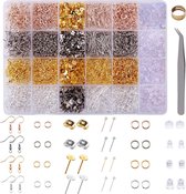 Oorbellen maken kit sieraden knutselen accessoires 3600 stuks sieraden maken set oorhaken springringen oorstopper oorstekers voor oorbel productie oorbellen knutselen accessoires DIY oorbellen sieraden