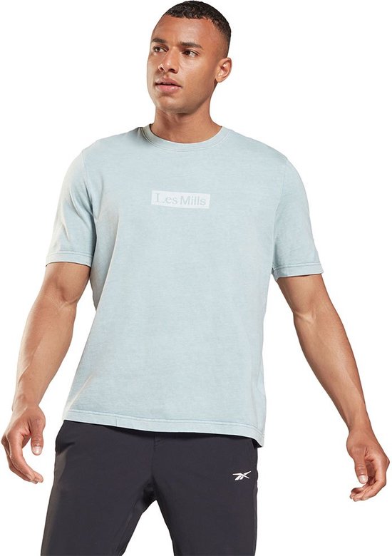 Reebok Les Mills Nat Dye V T-shirt Met Korte Mouwen Blauw XL Man