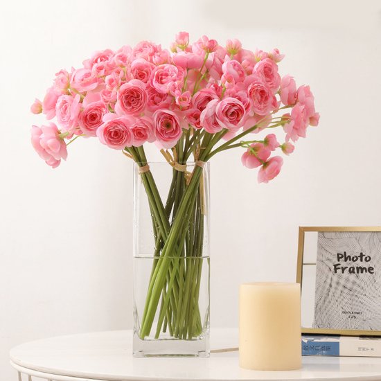Zijden Boeket Kleine Camelia – 40cm hoog – 18 stelen - doe-het-zelf boeket – DIY – alle kunstbloemen los geleverd – Lente – multi color – Kunstbloemen - nep bloemen - nepbloemen - kunstplanten Roze