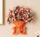 Zijden Boeket Kleine Rozen – 30cm hoog – 5 stelen - doe-het-zelf boeket – DIY – alle kunstbloemen los geleverd – Lente – multi color – Kunstbloemen - nep bloemen - nepbloemen - kunstplanten Roze