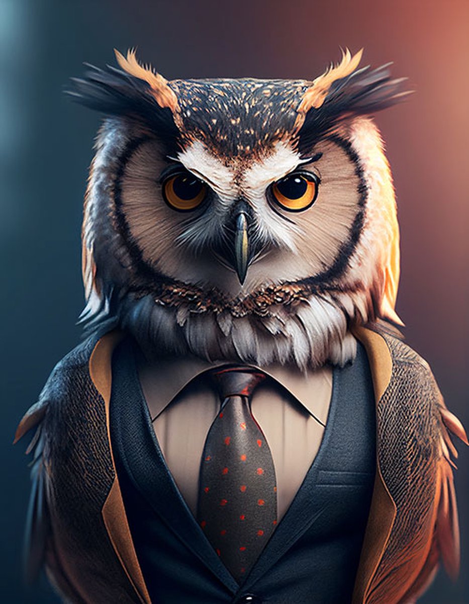 AI - Woondecoratie - Poster - Dieren - Uil - Pak - 19 - 30 x 40 cm