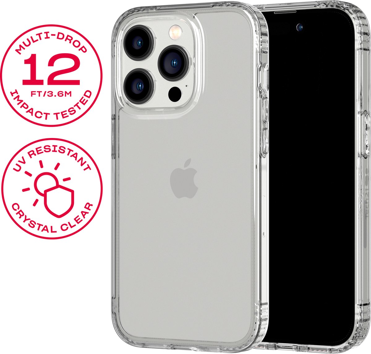 Tech21 Evo Clear Apple iPhone 14 Pro Back Cover Transparant Tech21 Evo Clear Apple iPhone 14 Pro Back Cover Transparant