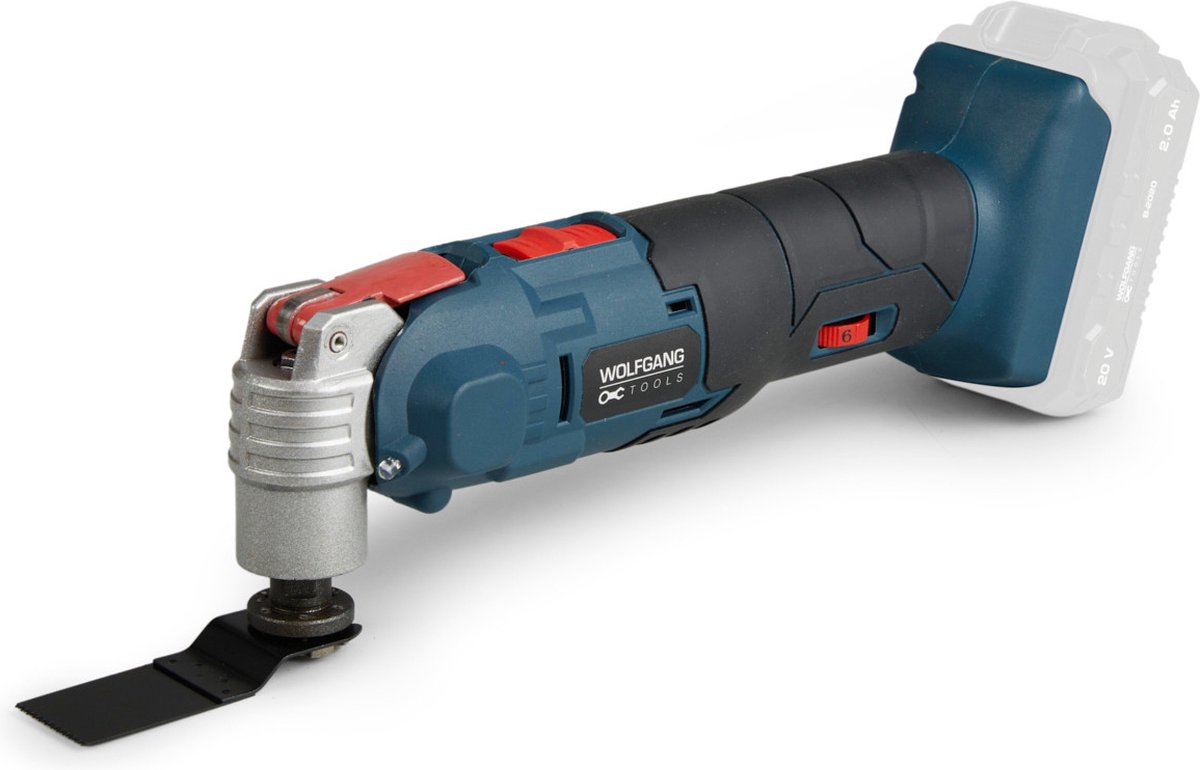 WOLFGANG 20V Oscillerend Multifunctioneel Gereedschap - Accu Multi Tool met Zaagblad & Driehoek Schuurpad - Multitool voor Schuren & Snijden - 5000-18000/min - (Geleverd zonder accu en lader)