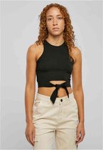 Urban Classics - Crop top court avec nœud - S - Zwart