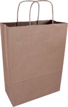 Tas - Kraftpapier - gedraaid papieren koord - 26x 12x34cm - draagtas - bruin - 100 stuks