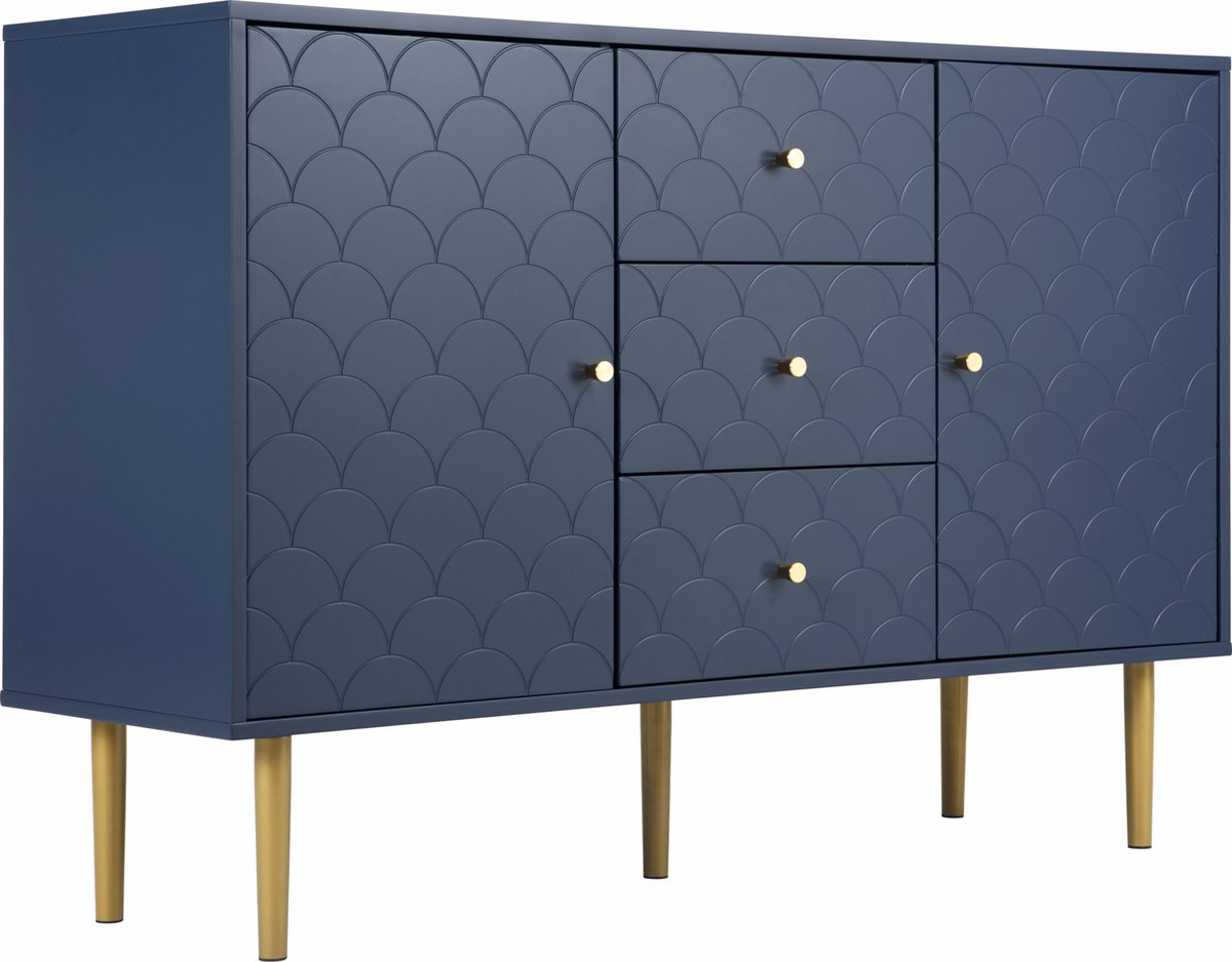 Merax Ladekast 120 CM - Commode Kasten met Lades en Deuren - Blauw | bol