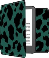 iMoshion Ereader Cover / Hoesje Geschikt voor Amazon Kindle (2022) 11th gen - iMoshion Design Slim Hard Case Bookcase - Groen / Green Leopard