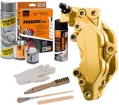 Kit de peinture pour étriers de frein Foliatec - Prestige Goud Metallic - 3 composants - Nettoyant pour freins inclus