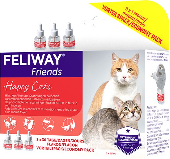 Feliway Friends - Navulling - 3 x 48 ml - Feliway