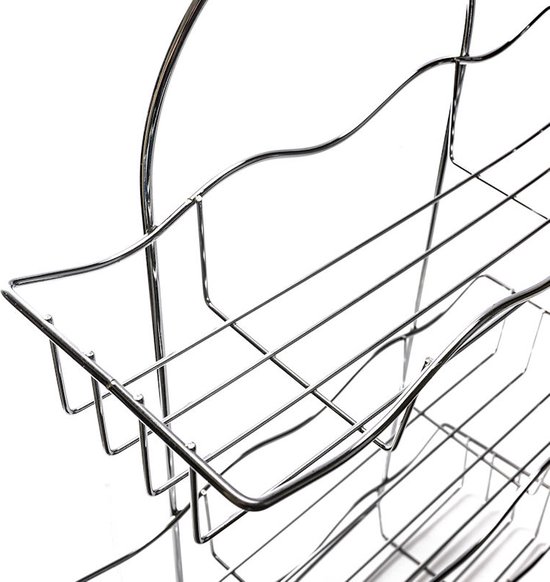 Decopatent® Doucherekje hangend - Doucherek zonder boren - Rechthoekig - Ophangbaar Badkamer - Douche rek - Douche mand - Rvs - Decopatent