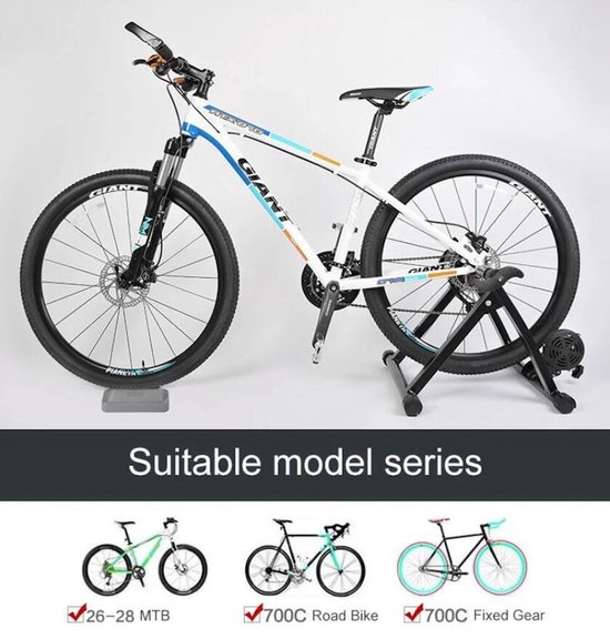 Fietstrainer - Rollenbank fiets 26-28 Inch of 700C wielen - Hometrainer - Racefiets - Mountainbike - Aluminium - Zwart — afbeelding 4