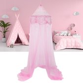 Decopatent® Prinsessen Klamboe kinderkamer - Klamboe Baby kamer - Klamboe 1 persoons - Voor boven bed - Roze - 60 x 60 x 250 Cm