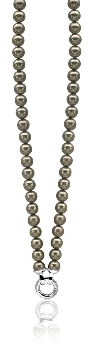 Zinzi zilveren ketting groen 43cm met sluiting ZIC401OG-S
