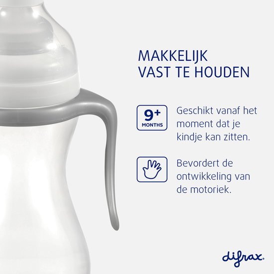 Difrax Papfles XL 310 ml Wide - S-fles - Anti-Colic - 9+ maanden - Wit - 2 stuks van Difrax — afbeelding 4