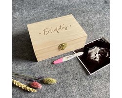 Echo bewaarkistje van hout [klein] – Studio Thoés – bewaardoos echofoto’s – zwangerschap