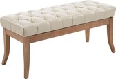 Luxe Chesterfield stijl Halbank Cosmin - Imitatieleer - Beige - 100 cm - Bank - Gangbank - Eetbank