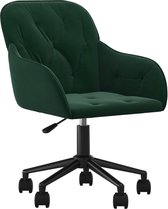 vidaXL Chaise de bureau pivotante velours vert foncé