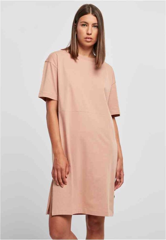 Urban Classics - Organic Oversized Slit Tee Korte jurk - XS - Roze