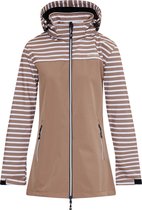 Nordberg Maddy - Softshell Outdoor Zomerjas Dames - Taupe Stripe - Maat XL
