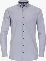 CASA MODA comfort fit overhemd - popeline - blauw dessin - Strijkvriendelijk - Boordmaat: 48