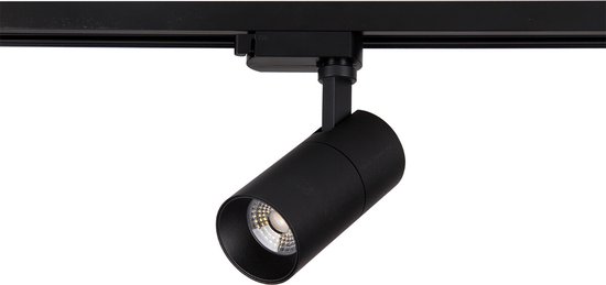LED Railverlichting - Track Spot - 1 Fase - 20W - Aanpasbare Kleur - Mat Zwart - Rond - Aluminium