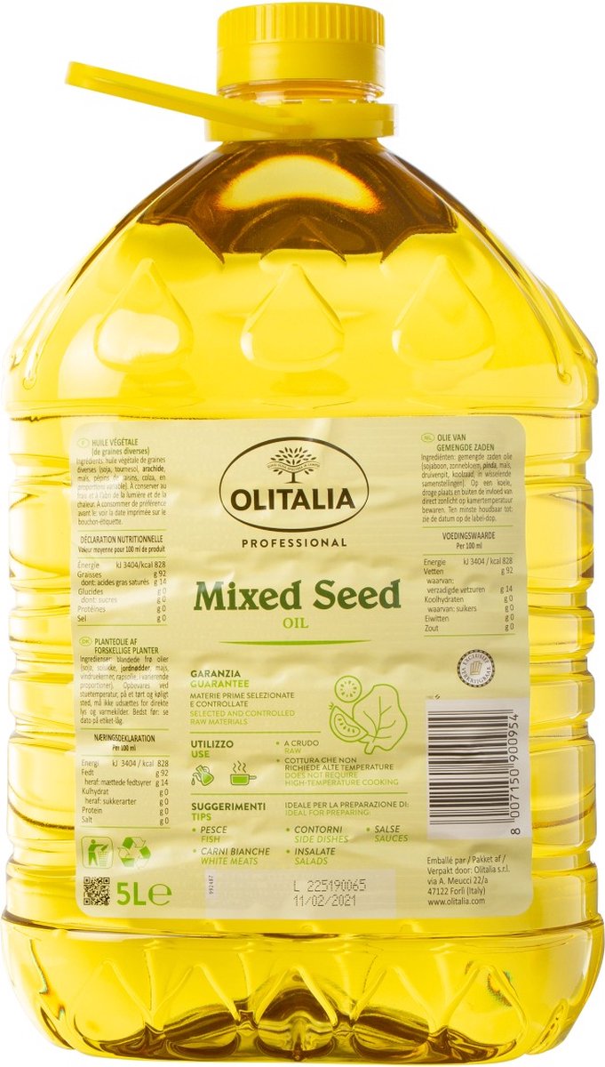 Olitalia Slaolie olie van gemengde zaden - Fles 5 liter
