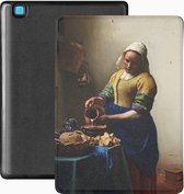 Lunso - Geschikt voor Kobo Aura Edition 2 hoes (6 inch) - Vegan Saffiano Leren sleep cover - Vermeer Melkmeisje