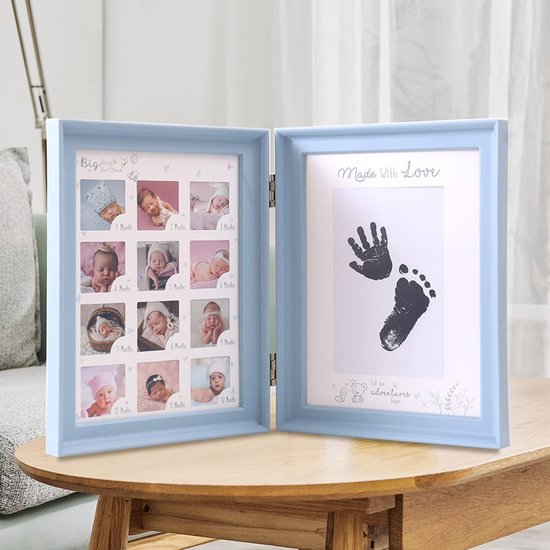 Set de cadres photo bébé \ affiches pour chambre d'enfant - Kit main et  empreinte de | bol