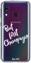 Casetastic Samsung Galaxy A40 (2019) Hoesje - Softcover Hoesje met Design - But First Champagne Print