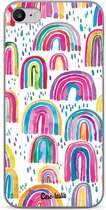 Casetastic Apple iPhone 7 / iPhone 8 / iPhone SE (2020) Hoesje - Softcover Hoesje met Design - Sweet Candy Rainbows Print