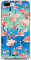Casetastic Apple iPhone 7 Plus / iPhone 8 Plus Hoesje - Softcover Hoesje met Design - Flamingo Vibe Print