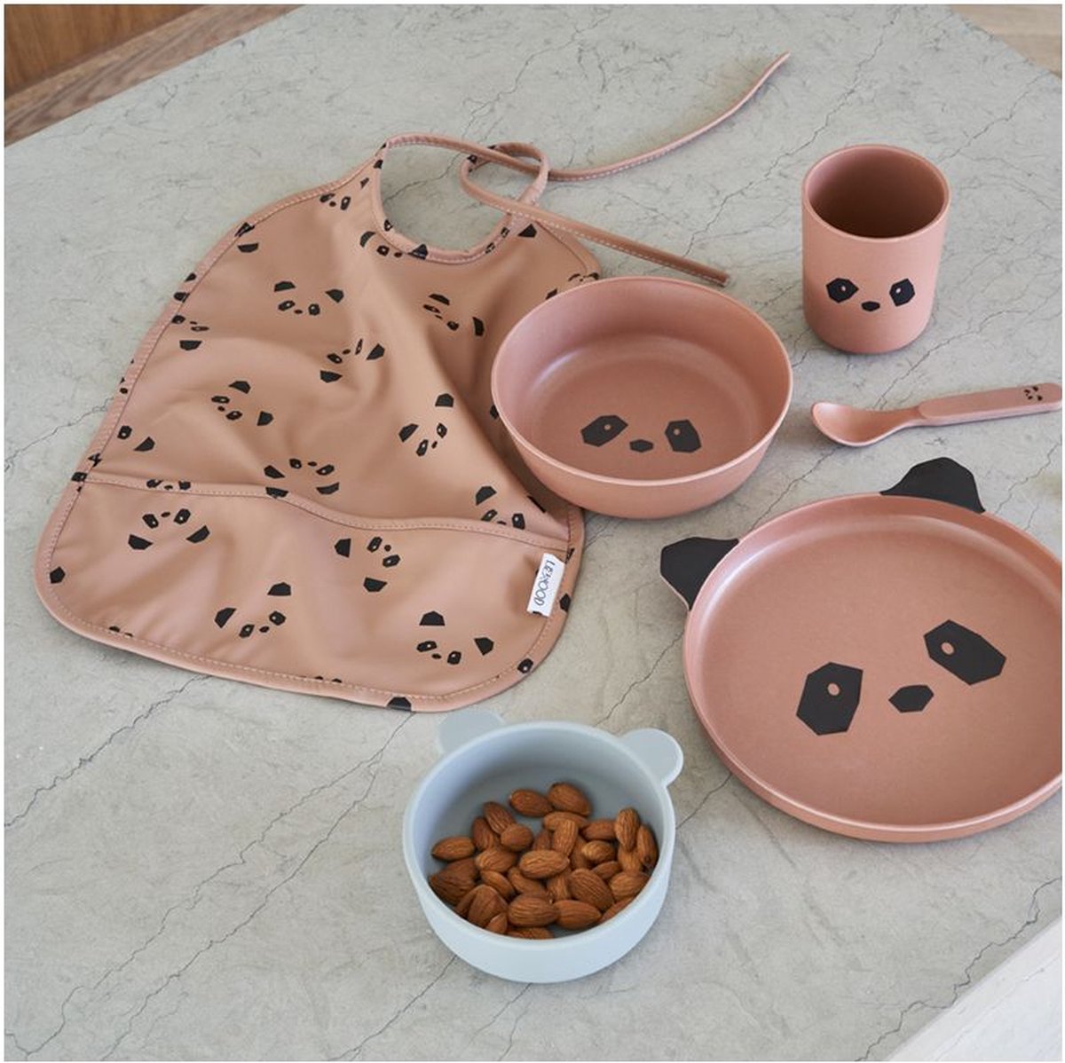 Liewood Lai waterbestendige slab Panda Tuscany Rose
