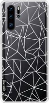 Casetastic Huawei P30 Pro Hoesje - Softcover Hoesje met Design - Abstraction Outline White Transparent Print