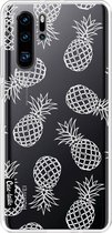 Casetastic Huawei P30 Pro Hoesje - Softcover Hoesje met Design - Pineapples Outline Print